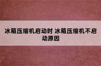 冰箱压缩机启动时 冰箱压缩机不启动原因